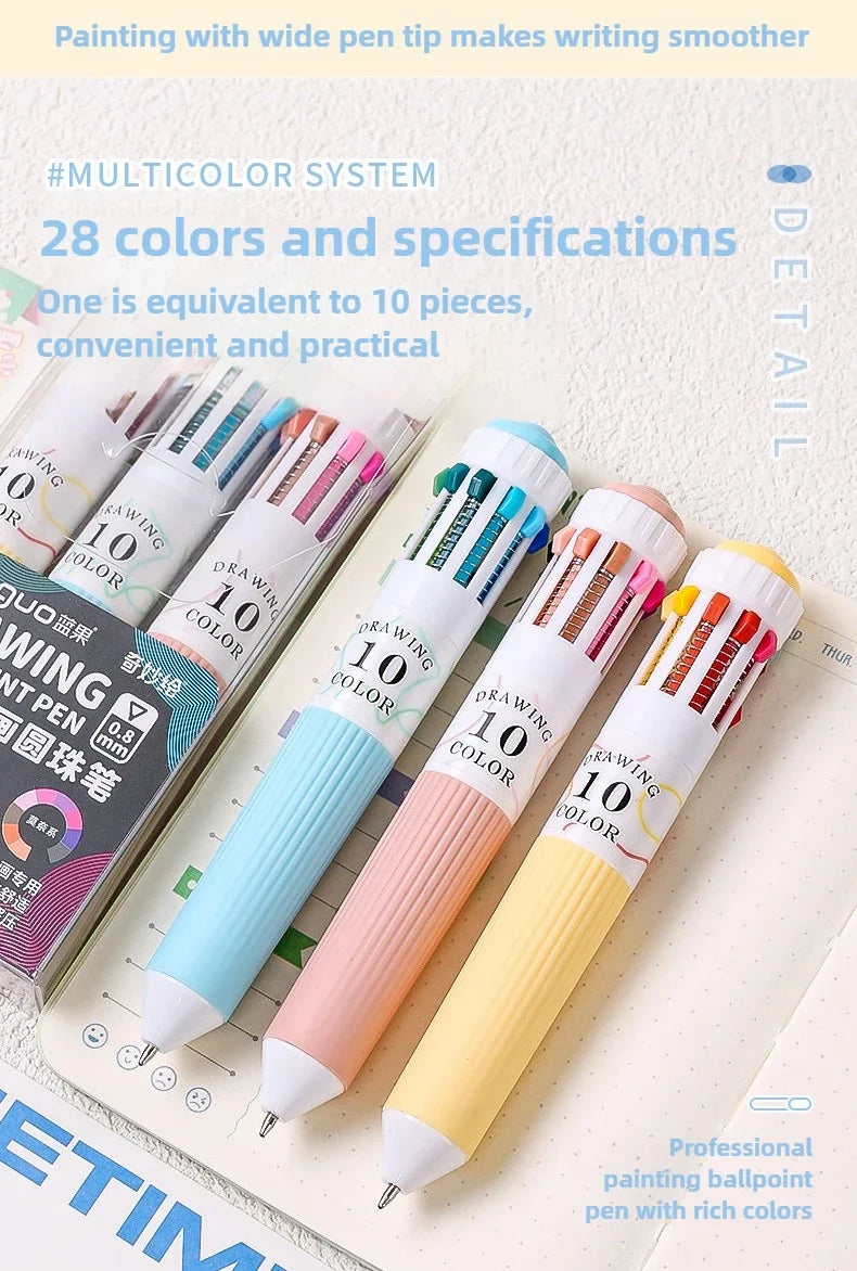 Languo 120 Color Ballpoint Pen 0.8mm Cartoon Soft Grip Press Multicolor Writing Pen for Drawing Overlay School Office Supplies