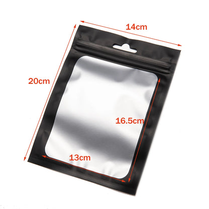 10/50 Pcs Resealable Mylar Bags, Sealable Odor Proof Foil Pouch Bag with Clear Window Jewelry Small Bussiness Packaging Supplies