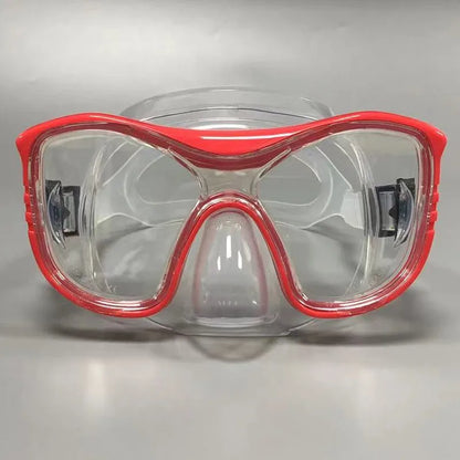 Large-Frame Diving Goggles Set: Silicone, Wide View, Tempered Glass