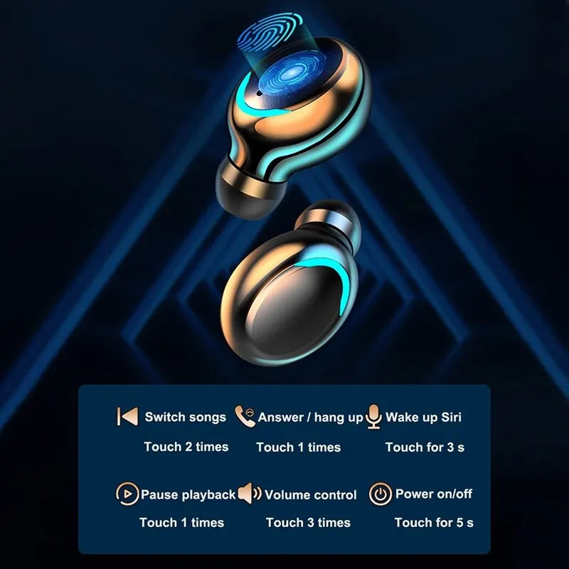 New TWS F9 Wireless Bluetooth Headset 5.0 Earphones Bluetooth Headphones with Mic Earbuds 2000mAh Charger Box LED Display Fone