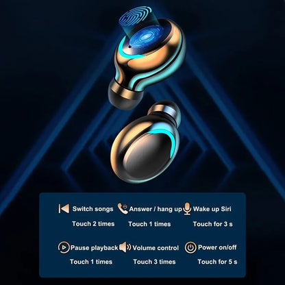 New TWS F9 Wireless Bluetooth Headset 5.0 Earphones Bluetooth Headphones with Mic Earbuds 2000mAh Charger Box LED Display Fone
