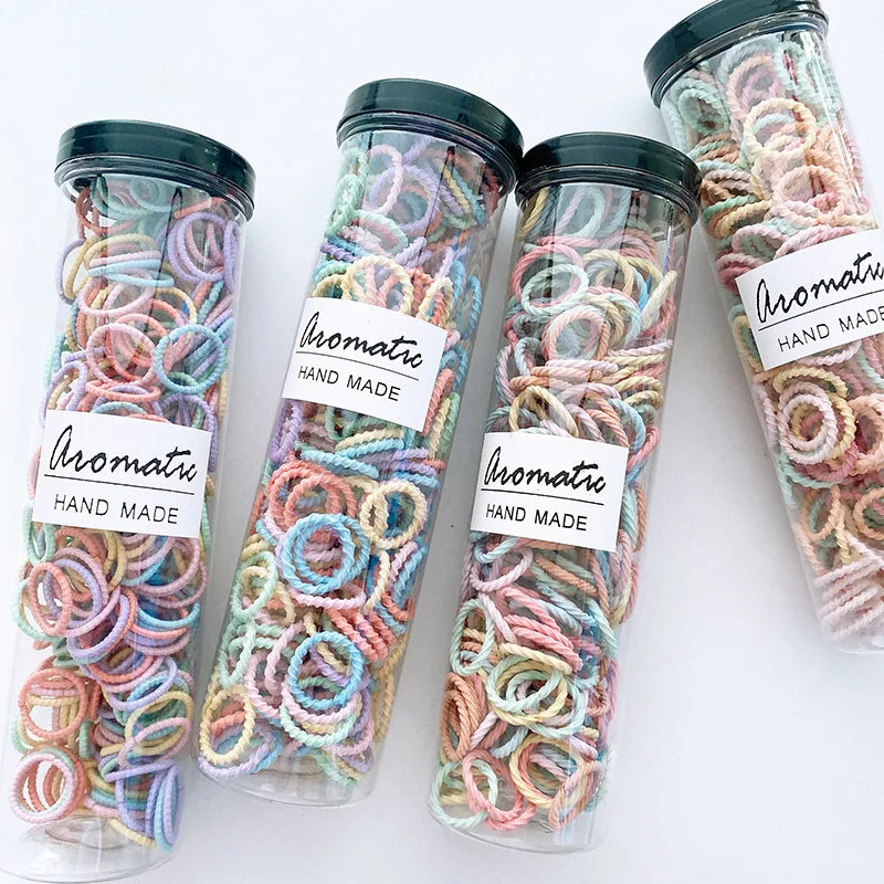 100 Piece/set Elastic Hair Bands Girls Baby Hair Accessories Child Hair Ring Head Rope Scrunchies Headwear Excluding Bottles
