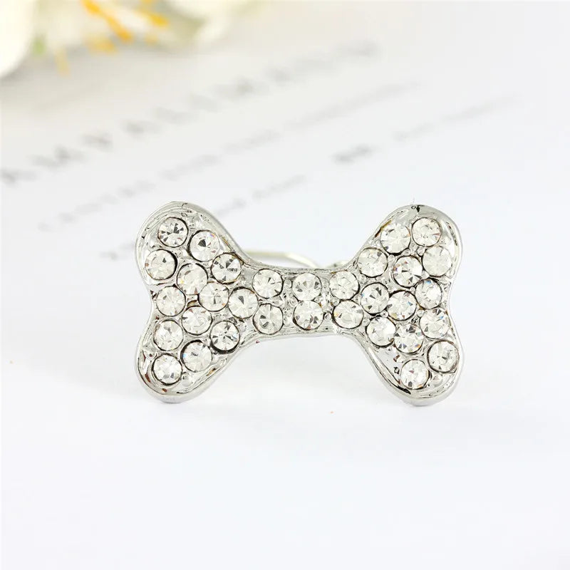 Bling Pearl Dog Collar Small and Medium Dogs Crown Hair Clips Puppy Accessories Doggy Heart and Bone Necklace Pet Supplies