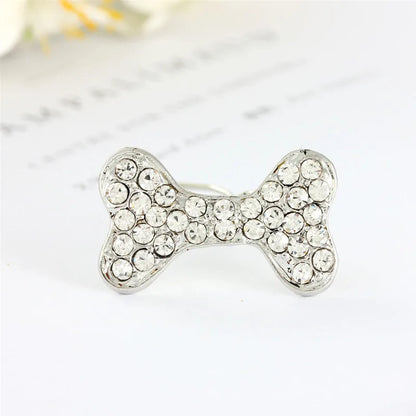 Bling Pearl Dog Collar Small and Medium Dogs Crown Hair Clips Puppy Accessories Doggy Heart and Bone Necklace Pet Supplies