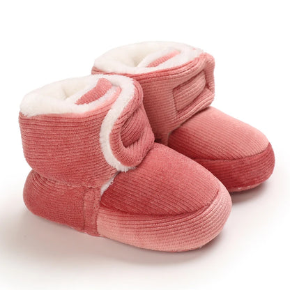 Winter Baby Cotton Shoes Thick Plush Snow Boots Soft Casual Walking Shoes for 0-18 Month Old Comfortable Toddler Footwear
