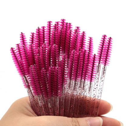 HOT 5/25/50pcs Mascara Wands Applicator Cosmetics Eyelash Brush Comb Crystal Eyelash Brushes Makeup Beauty Wholesale Eye Brush