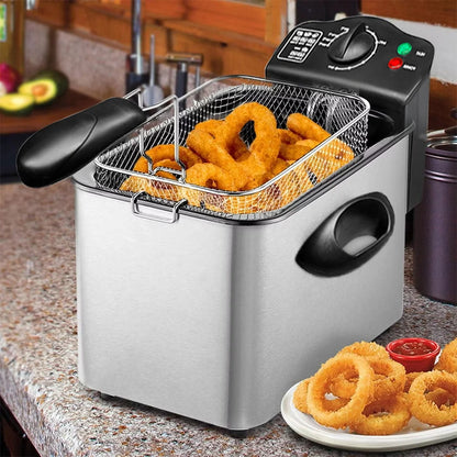 Electric Deep Fryer Large Capacity Oil Oven Countertop Commercial Fryer for Street Vendors Fried Chicken Fries Pot EU/UK