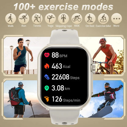 LIGE New 1000mAh Big Battery Smart Watch Full Touch Bluetooth Call Men's Watches 100+ Sports Mode Heart Rate Monitor Smartwatch