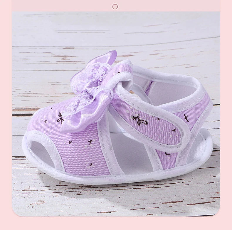 New Children Summer Clogs 0-18M Flower Newborn Infant Baby Girl Princess Bowknot Sandals Toddler Soft Crib Walkers Casual Shoes