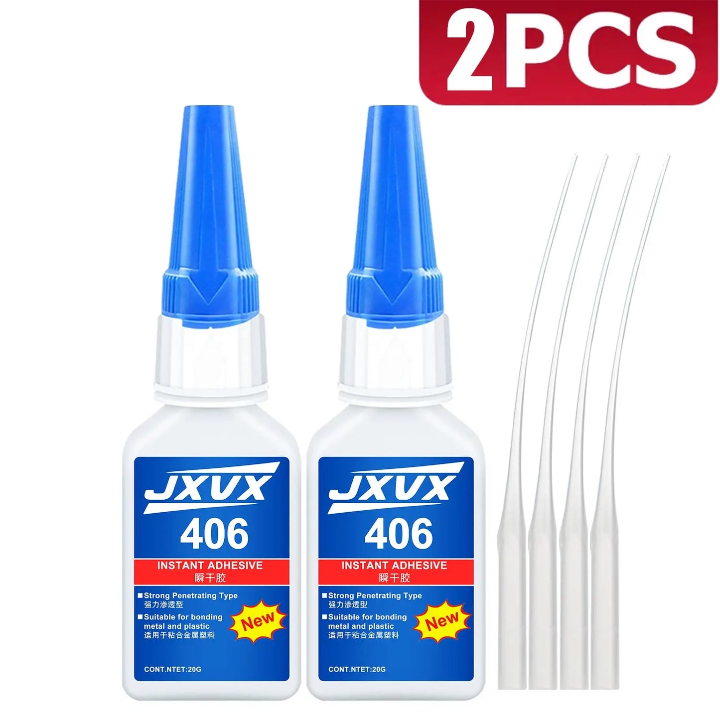 LOOLIFL 406 Instant Glue, Cyanoacrylate, Super Glue, 5 seconds fast drying, for toys crafts shoes paper fast repair,1-3pcs，20ml