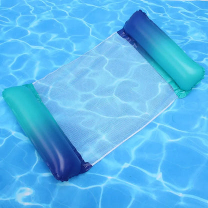 4-IN-1 PVC Water Hammock Recliner Inflatable Floating Swimming Pool Party Mattress Beach Leisure Floating Beds With Net Backrest