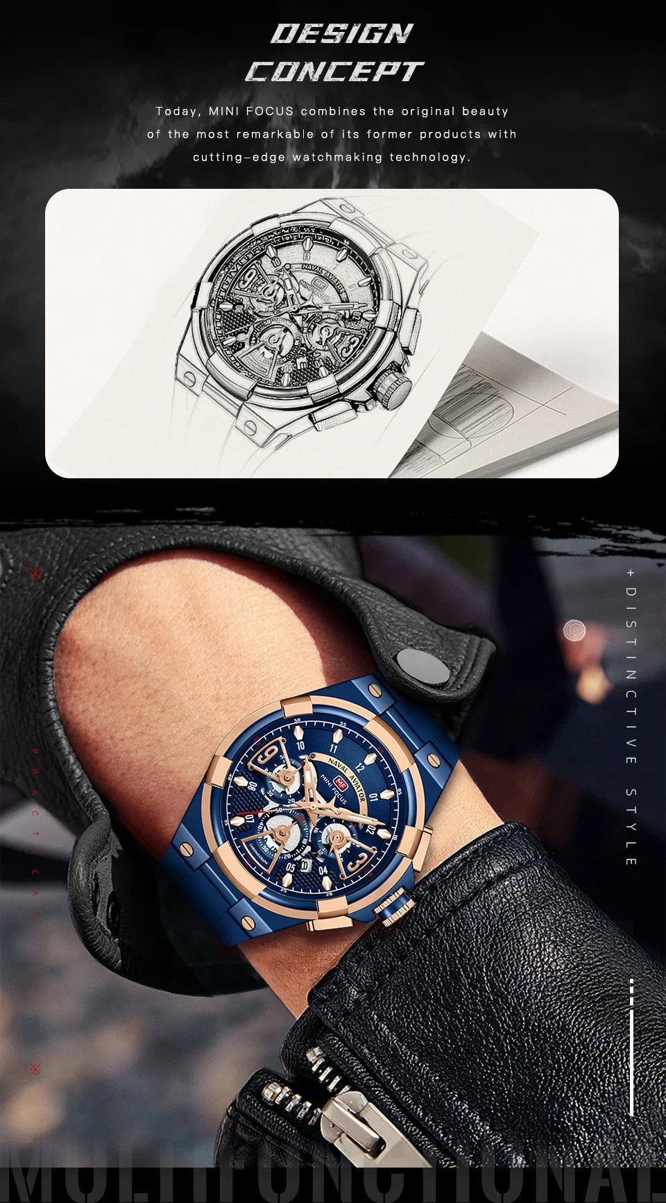 MINI FOCUS Multifunction Quartz Watches for Men Top Brand Luxury Silicone Sport WristWatch Man Clock Fashion Chronograph Watch