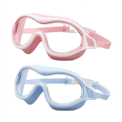 2PCS Large Frame Swimming Goggles Adult High-Definition Anti Fog Electroplated For Women Men  Silicone Anti Uv Goggles