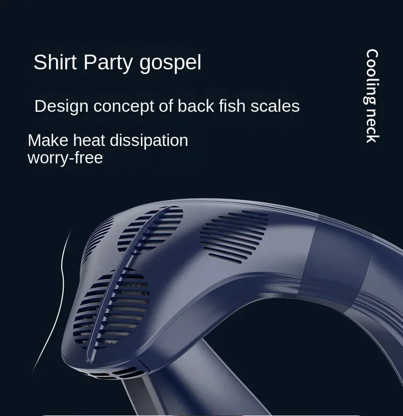 720 Degree Cooling Neck Hanging Fan Rechargeable Semiconductor Cooling Bladeless Mute Fan Portable Wearable Summer Air Cooler