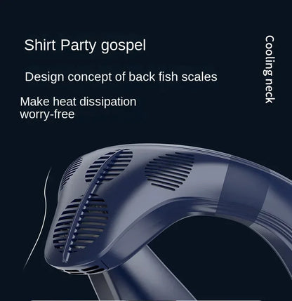 720 Degree Cooling Neck Hanging Fan Rechargeable Semiconductor Cooling Bladeless Mute Fan Portable Wearable Summer Air Cooler