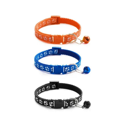 1/3/6/12/18Pcs Hot Pet Cat Bell Collar Dog Print Cat Collar Multi-Color Optional Necklace Ring Cat Rope Collar Pet Supplies