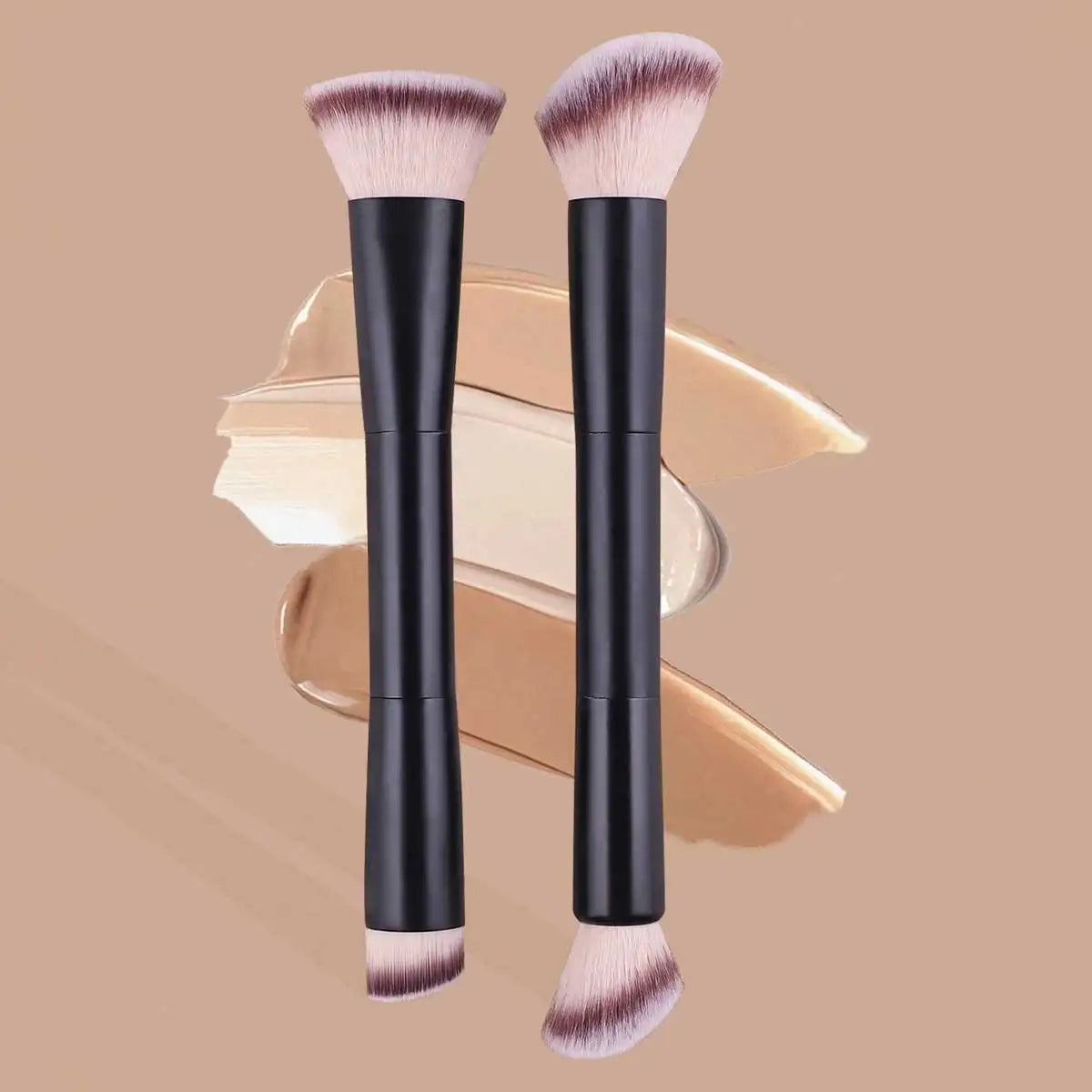 22pcs Makeup Brush Set Including 20pcs Professional Aluminum Tube Makeup Brushes, 2pcs Air Cushion Puffs For Daily Use