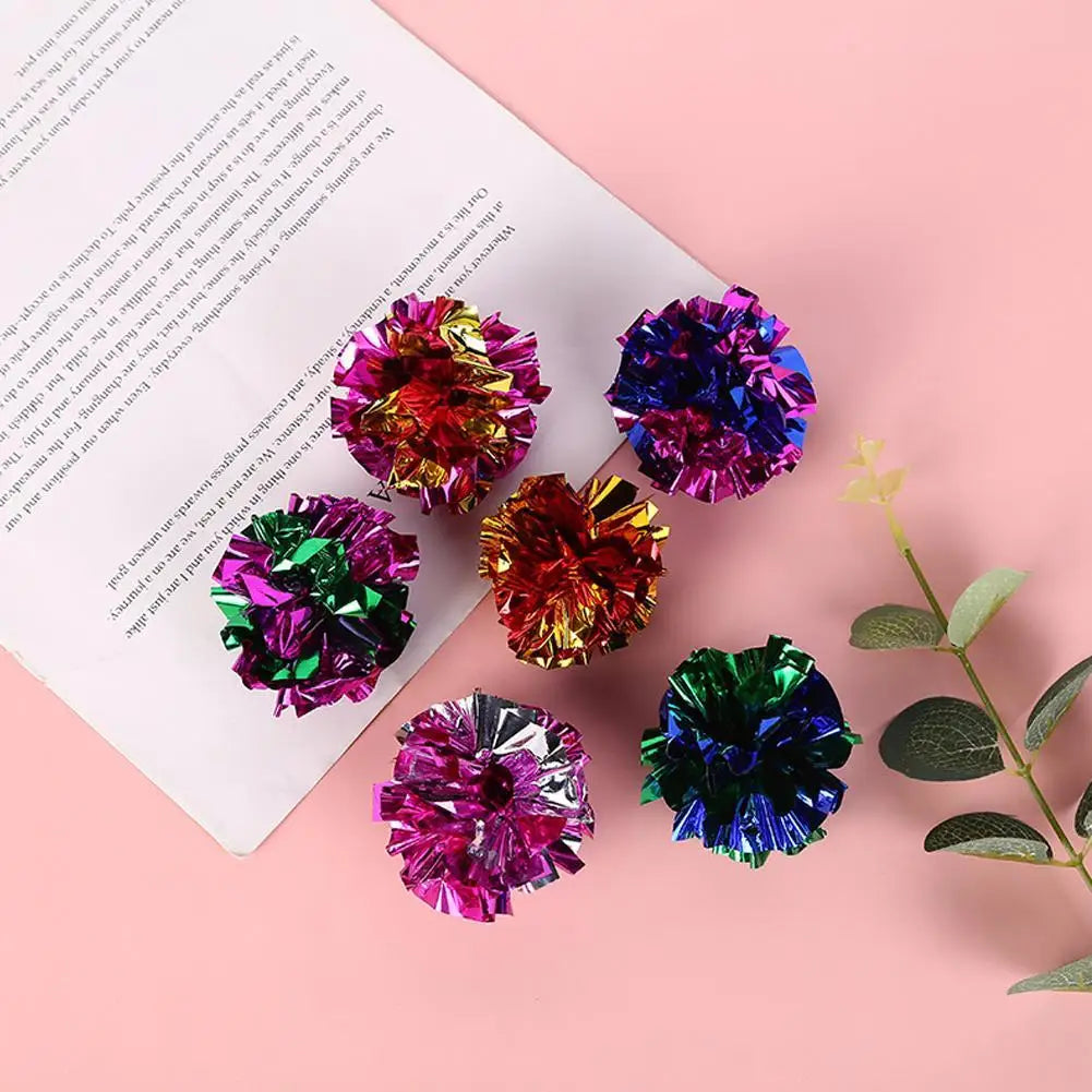 1/5/10pcs 5.5cm Ringing Paper Ball Pet Cat Toys Interactive Pet Products Cat And Dog Interactive Ball Toy Household Pet Supplies