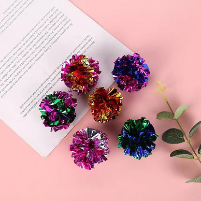 1/5/10pcs 5.5cm Ringing Paper Ball Pet Cat Toys Interactive Pet Products Cat And Dog Interactive Ball Toy Household Pet Supplies