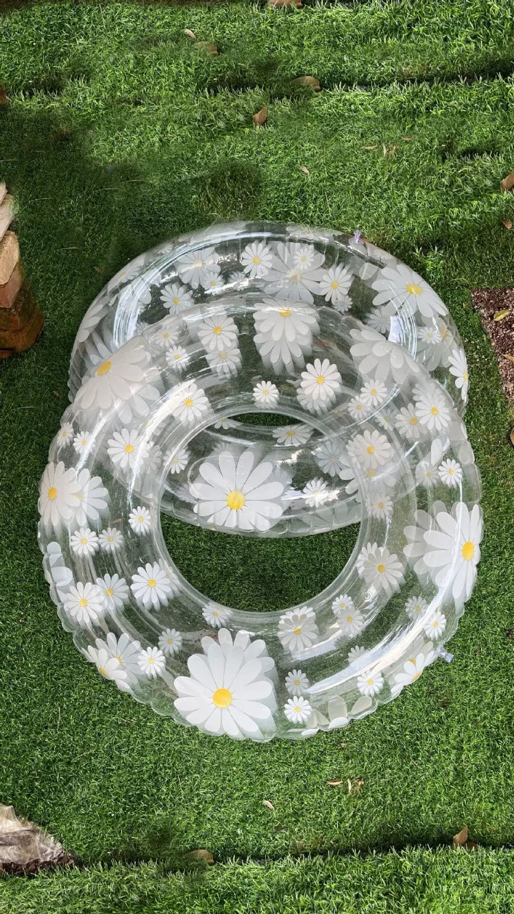 New internet celebrity Daisy Swim Circle Lucky Clover Transparent PVC Swim Circle