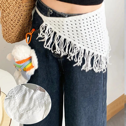 2025 HOT SALE! Y2K Women Lace Tulle Bandage Skirt Stacked Lace Half Skirt Layering Small Butt Curtain Flower Triangle Hair Scarf