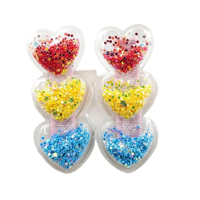 New Dog Hair Clips Love Flowing Sand Hairpins Pets Puppy Hairpins Decor Grooming Accessoires Pet Supplies