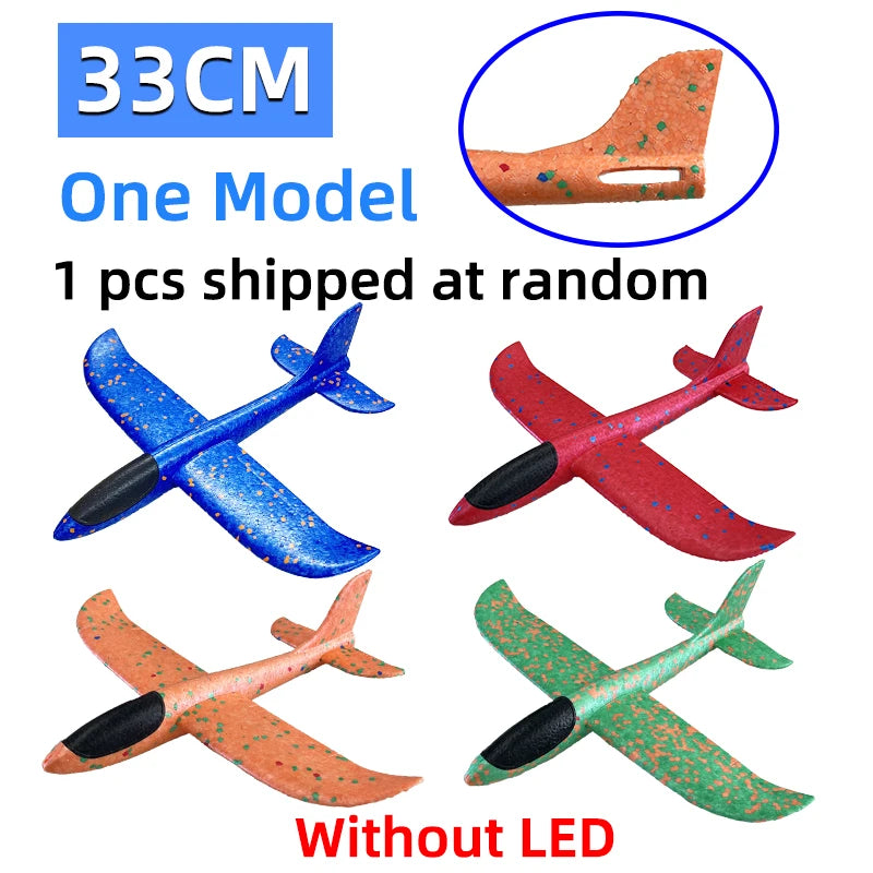 50/33CM Big Flash Foam Plane Glider Hand Throw Light Inertial AirPlane EPP Outdoor Launch Fun of Kids Toys for Children Boy Gift