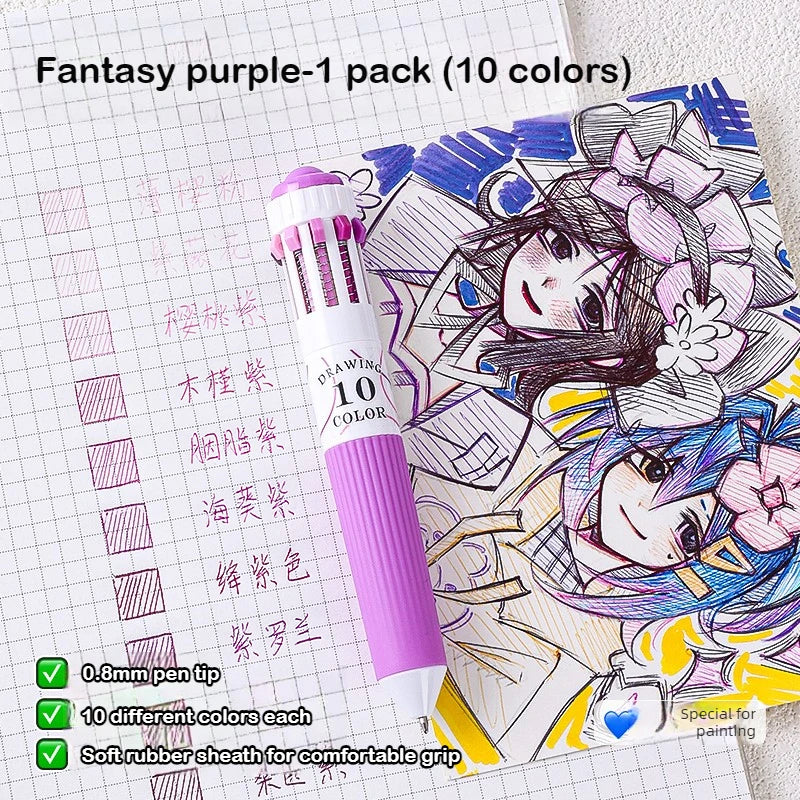 Languo 120 Color Ballpoint Pen 0.8mm Cartoon Soft Grip Press Multicolor Writing Pen for Drawing Overlay School Office Supplies