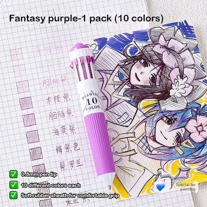 Languo 120 Color Ballpoint Pen 0.8mm Cartoon Soft Grip Press Multicolor Writing Pen for Drawing Overlay School Office Supplies