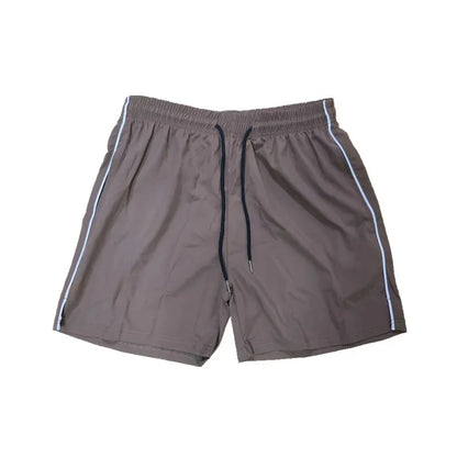 Summer Men's Swimming Solid Color Swimsuit Quick Drying Breathable Color Swimsuit Beach Surf Shorts Beach Drawstring Shorts