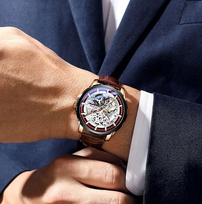 Unique Design AILANG Skeleton Dial Watch Men Luxury Brand Automatic Mechanical Men Watches relogio Waterproof