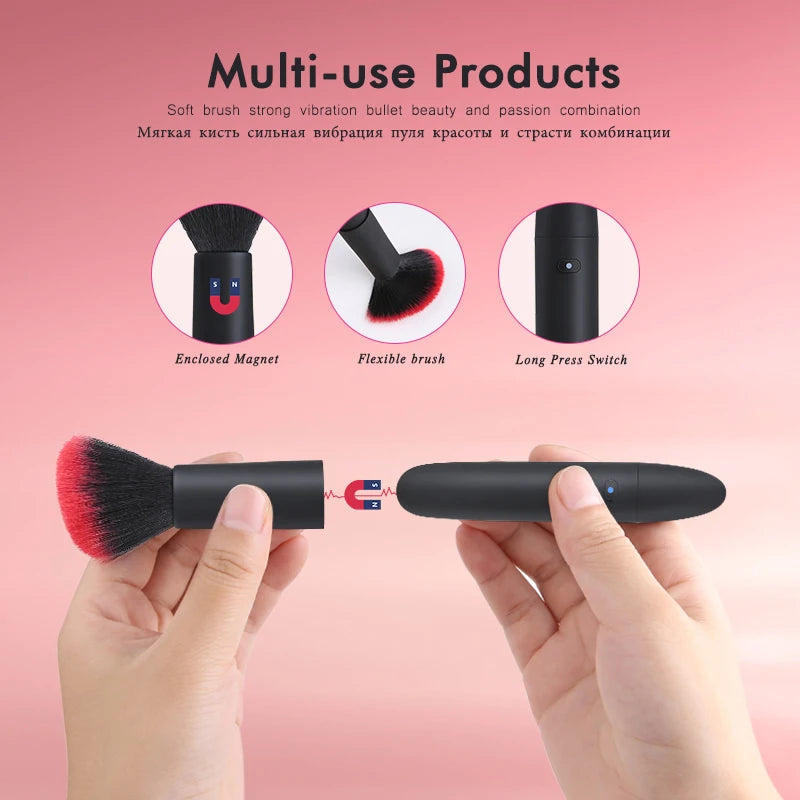Makeup Brush Vibrator for Women Clit Vagina Stimulator AV Magic Dildo Wand Bullet Vibrator Female Masturbation Massager Sex Toys
