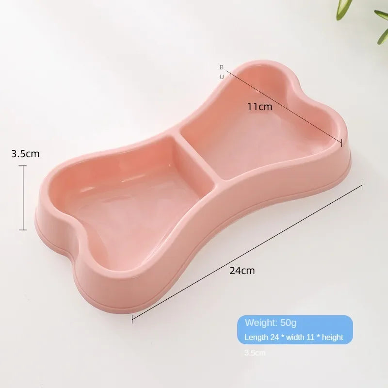 Pet Supplies Double Bowl Dog Food dog bone shaped pet double bowl maca keel shaped dog double bowl pet bowl