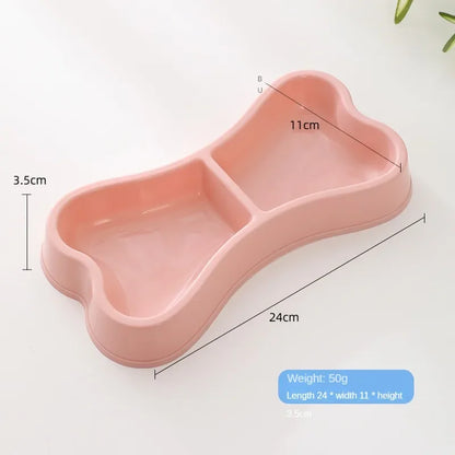 Pet Supplies Double Bowl Dog Food dog bone shaped pet double bowl maca keel shaped dog double bowl pet bowl