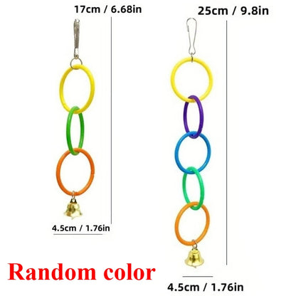 Parrot Toys Colorful Parrot Climbing and Chewing Toy with Bell Bird Swing Toys for Nibbling and Playing