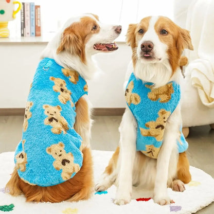 New XS-9XL Winter Puppy Clothes Cute Bear Pattern Dog Sweater Dog Vest Warm Fleece Pet Supplies Vest Pitbull New Year's Gift