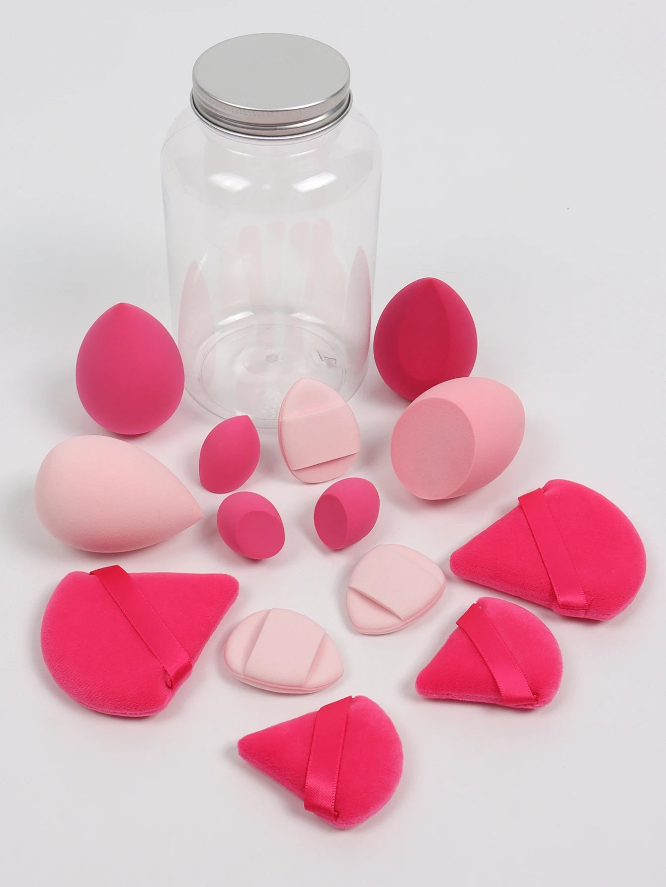 14 Piece Cosmetic Sponge Set, Cosmetic Sponge Finger Puff, Dry and Wet Foundation Make-Up Cosmetic Puff