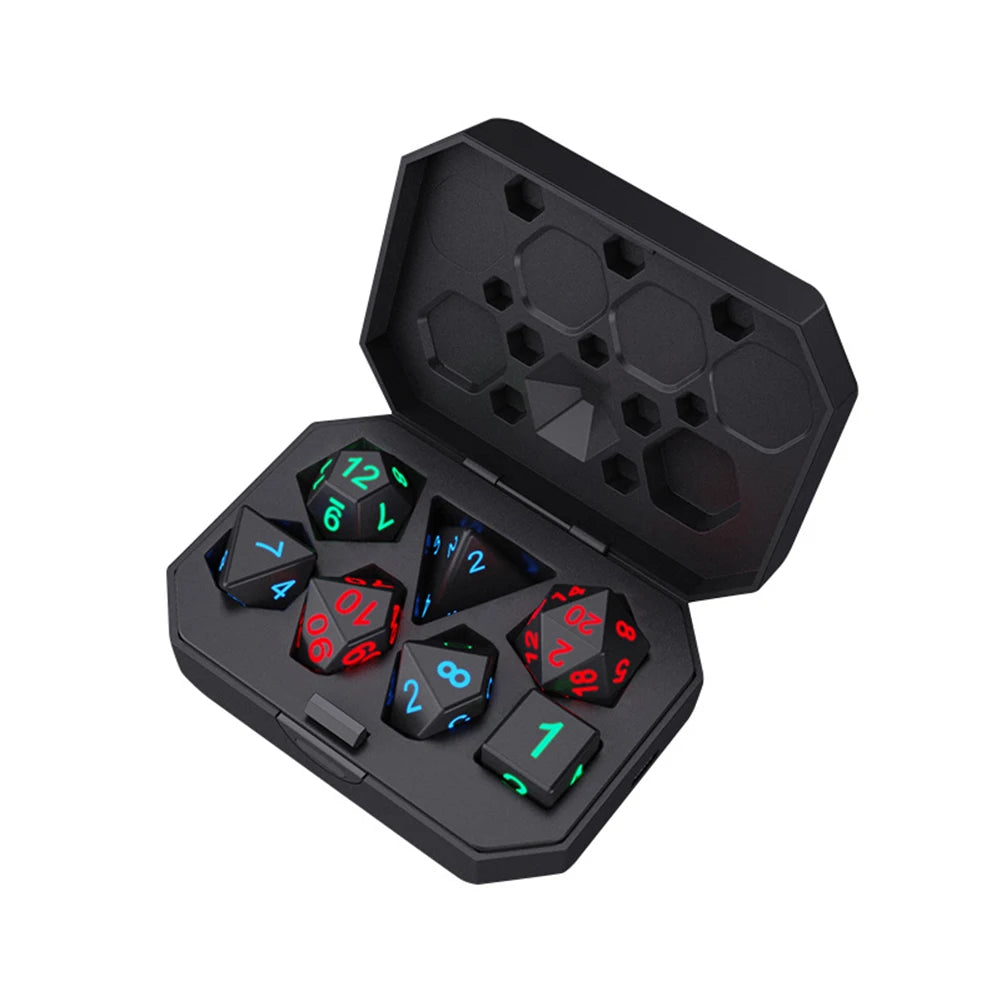 7Pcs/set  Electronic Luminous LED DND Dice Set Multiple Sided Dice for Adults Board Game Party Entertainment Toys