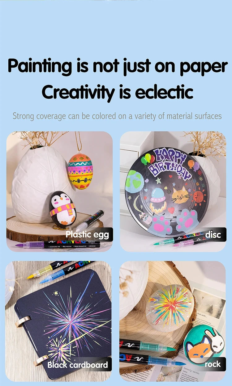 Guangna 360 288 Colors Acrylic Markers Brush Pens Fabric Rock Painting Pen Stone Ceramic Glass Wood Making school Art Supplies