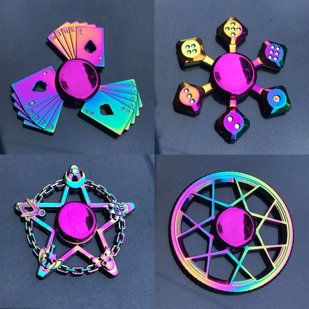 Dragon Wings Hand Spinner High Speed Low Noise Fingertip Gyro Alloy Anti Pressure Metal Rainbow Finger Spinner Children Toys
