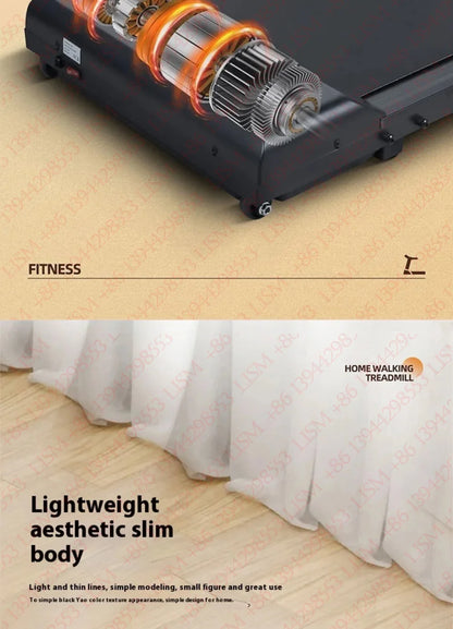 Household Flat Treadmill Indoor Mini Folding Silent Electric Shock-absorbed Flat Treadmill Simple Walking Pad Fitness Equipment