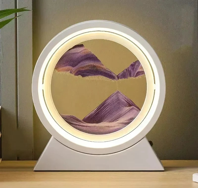 Sandscape Kinetic Sand Art Picture Quicksand Table Lamp Dynamic Liquid Hourglass Moving Sand Painting Flowing Sand Home Decor