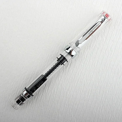 High Quality 3059 Piston Fountain Pen Resin Transparent Ink Pen EF/F Nib 0.38/0.5mm Fountain Pen Business Gif