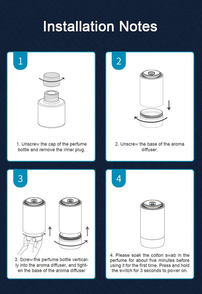 Essential Oil Diffuser Car Intelligent Spray Aromatherapy Aluminum Alloy Onboard Starting Fragrance Diffuser Car Air Fresheners
