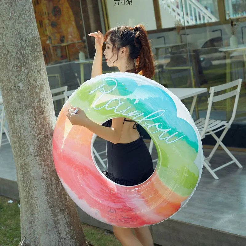 New internet celebrity Daisy Swim Circle Lucky Clover Transparent PVC Swim Circle