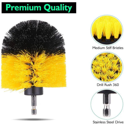 3pc/5Pcs Electric Drill-Brush Kit Power Scrubber Brush For Carpet Bathroom Surface Tub Furniture Shower Tile Tires Cleaning Tool