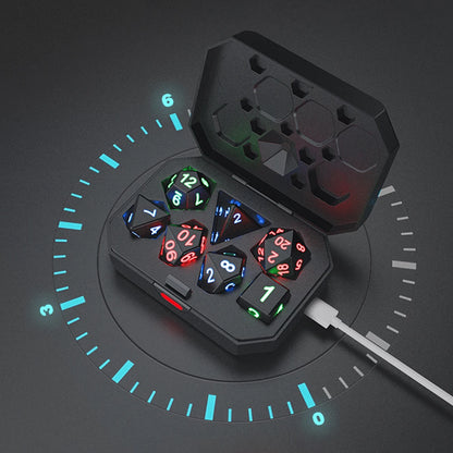 7Pcs/set  Electronic Luminous LED DND Dice Set Multiple Sided Dice for Adults Board Game Party Entertainment Toys