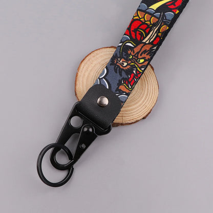 Anime Dragon Keychain For Car Motorcycle Cool Short Lanyard Wrist Strap Key Holder Cosplay Accessories Toys Gifts