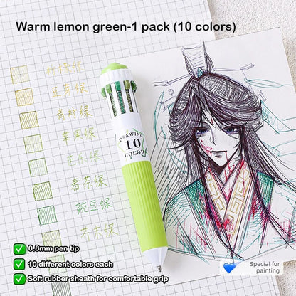 Languo 120 Color Ballpoint Pen 0.8mm Cartoon Soft Grip Press Multicolor Writing Pen for Drawing Overlay School Office Supplies