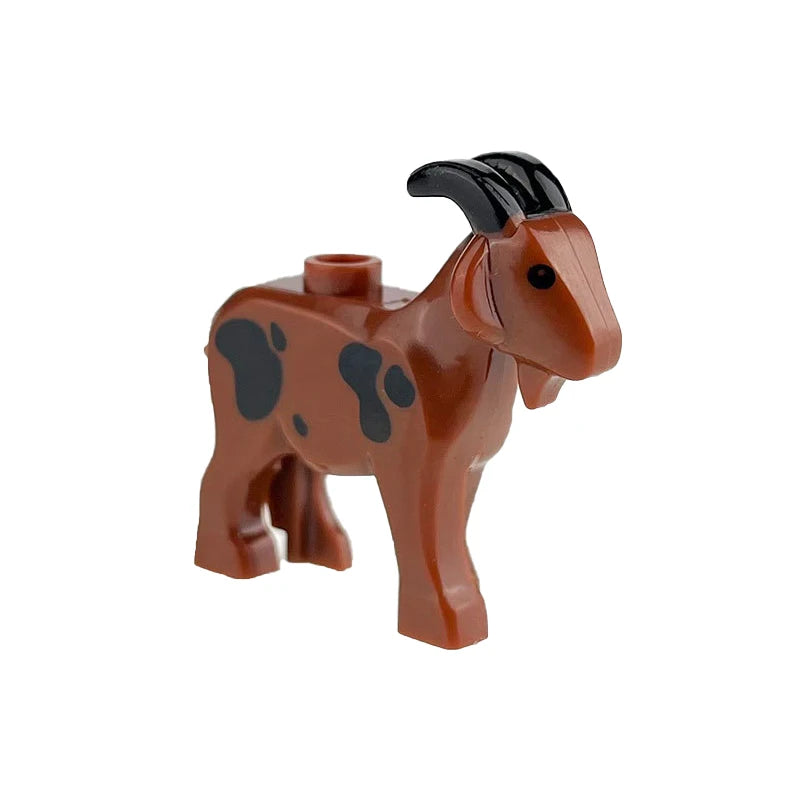 City Animal Zoo Farm Series Building Blocks Street View Panda Brown Bear Cat Pig Long Wool Sheep Cow Cattle Pet Bricks Toys Kids